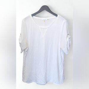 Calvin Klein Women's Cream Short Sleeve Top